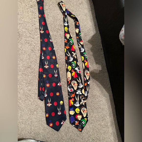 Vintage 1990s Looney Tunes Mania duo Ties! one is 100% silk&other 100% polyester - Picture 2 of 9